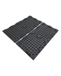 Black rubber gym floor tile by Gym Gear, 30mm thick, 1m x 0.5m size, showing textured surface suitable for fitness areas.