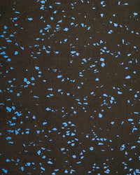 Blue fleck 30mm rubber flooring tile by Gym Gear, 1m x 0.5m, showing textured surface suitable for gym or workout spaces.
