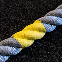 Gym Gear 38mm sled rope with hook and karabiner, 15m length, suitable for strength training and sled workouts.