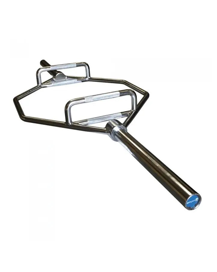 Gym Gear 6ft Olympic hex trap bar for weightlifting, featuring a sturdy steel construction and ergonomic handles.