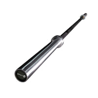 Black Gym Gear 7ft premium Olympic barbell for weightlifting and strength training, showcasing the textured grip area.