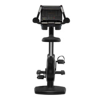 Gym Gear C97 Upright Bike showing adjustable seat, digital display, and sturdy frame for indoor cycling workouts.