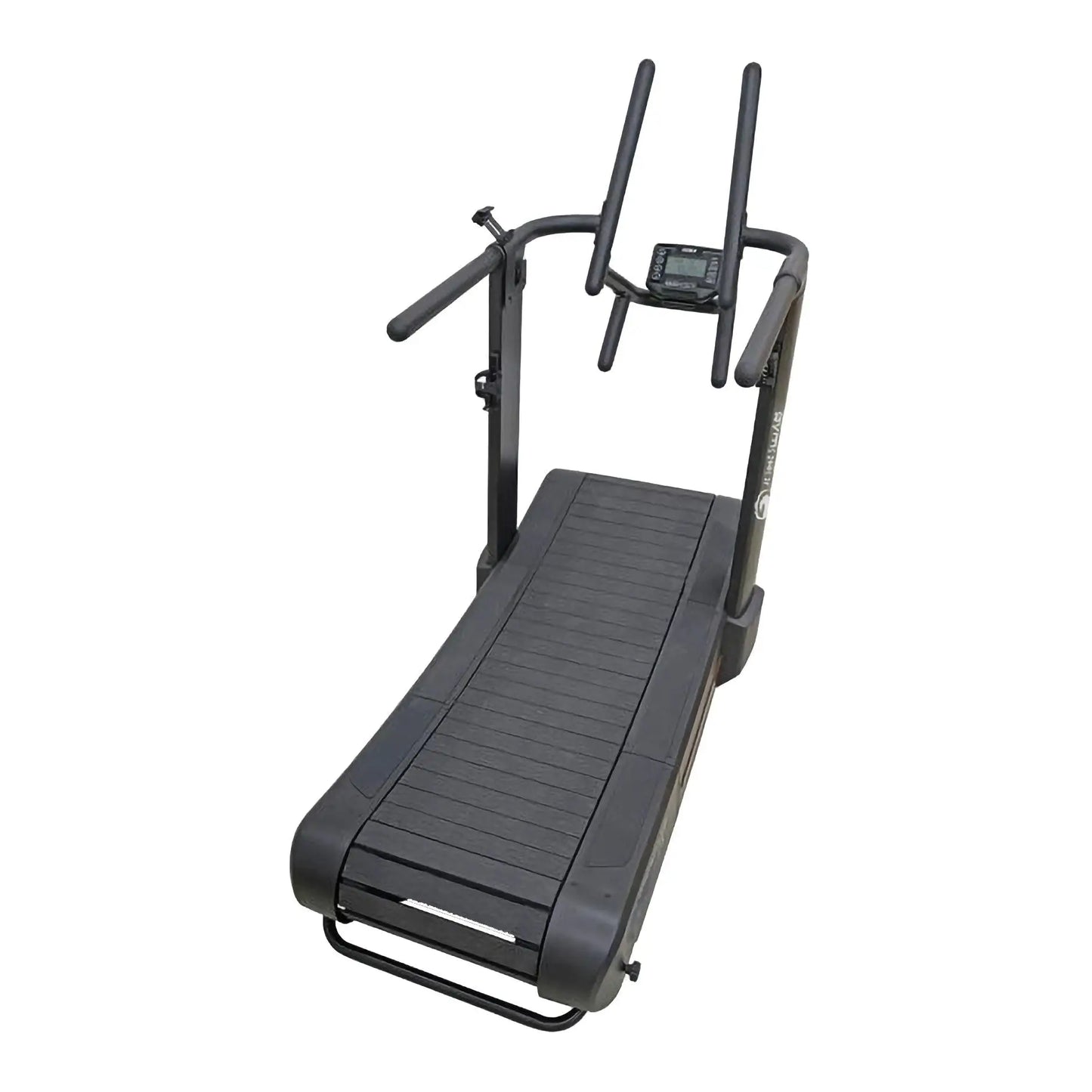 Gym Gear Curve 2.0 PLUS treadmill with digital display, running belt, and sturdy frame for home gym workouts.