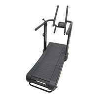 Gym Gear Curve 2.0 PLUS treadmill with digital display, running belt, and sturdy frame for home gym workouts.