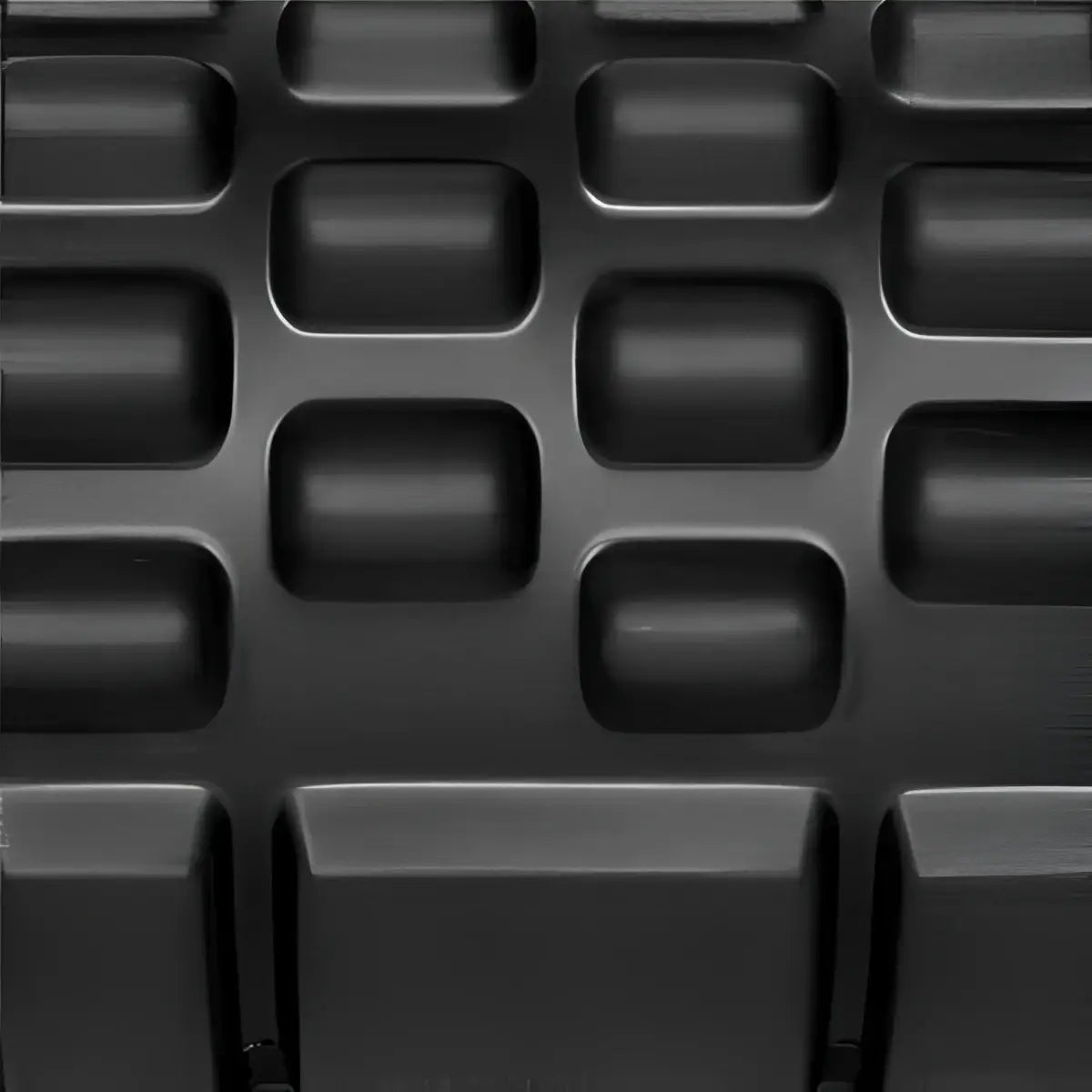 Black Gym Gear deep tissue foam roller for muscle massage and recovery, studio accessories for fitness and therapy.