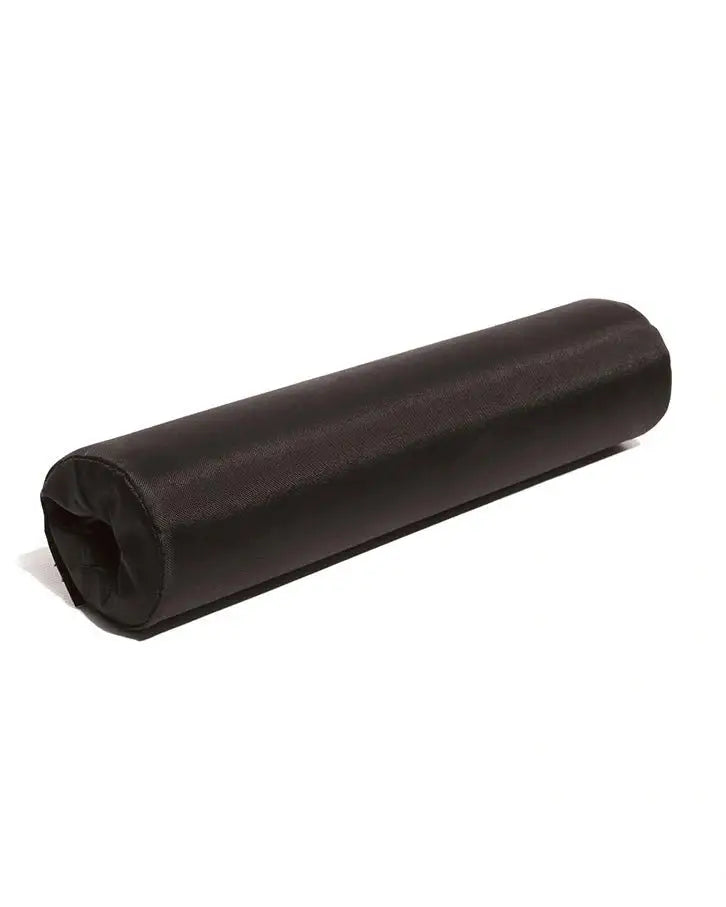 Gym Gear Olympic bar lifting neck support pad attached to a barbell for weightlifting and strength training.