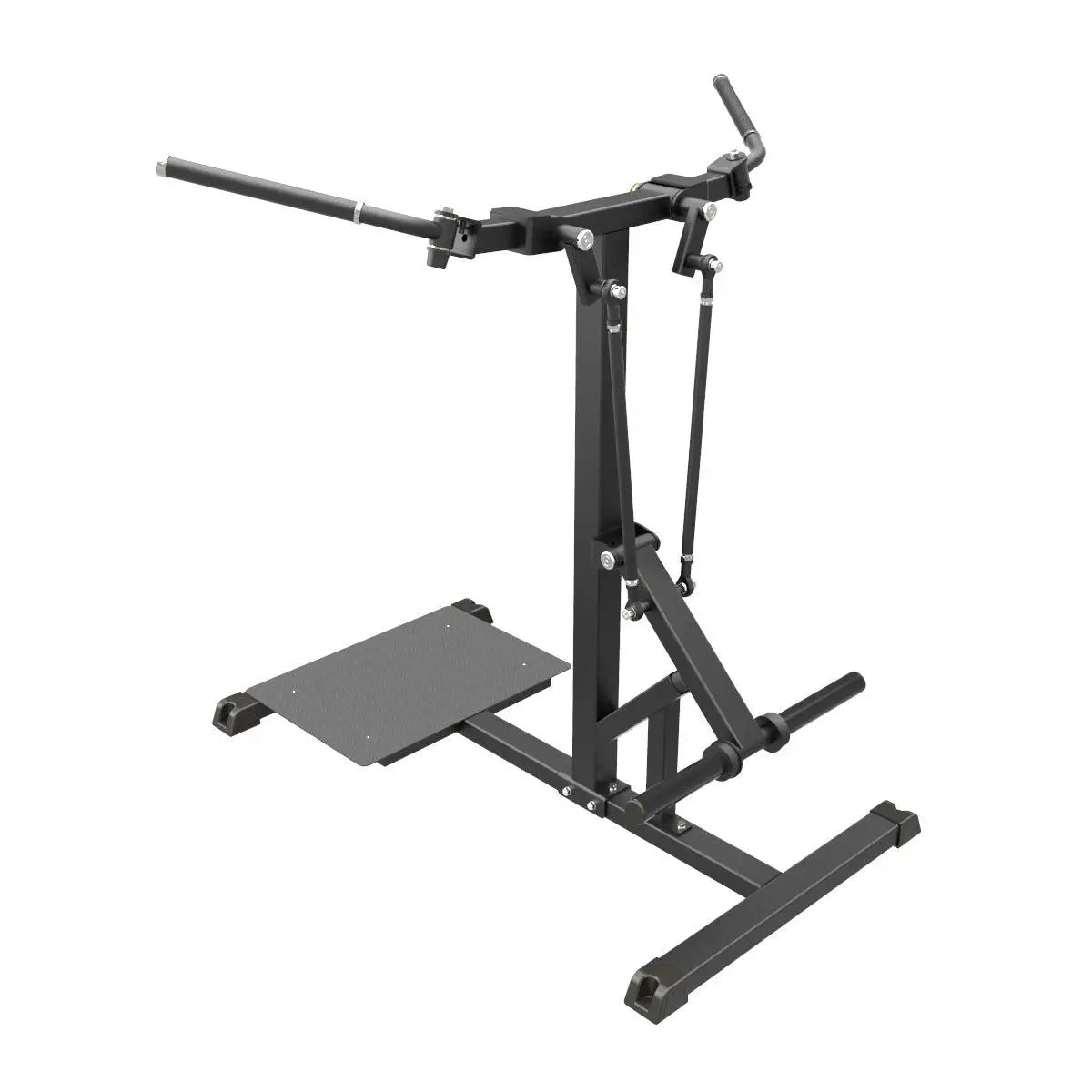 Gym Gear Pro Plate Loaded Standing Chest Fly machine with padded handles and adjustable weight plates for strength training.
