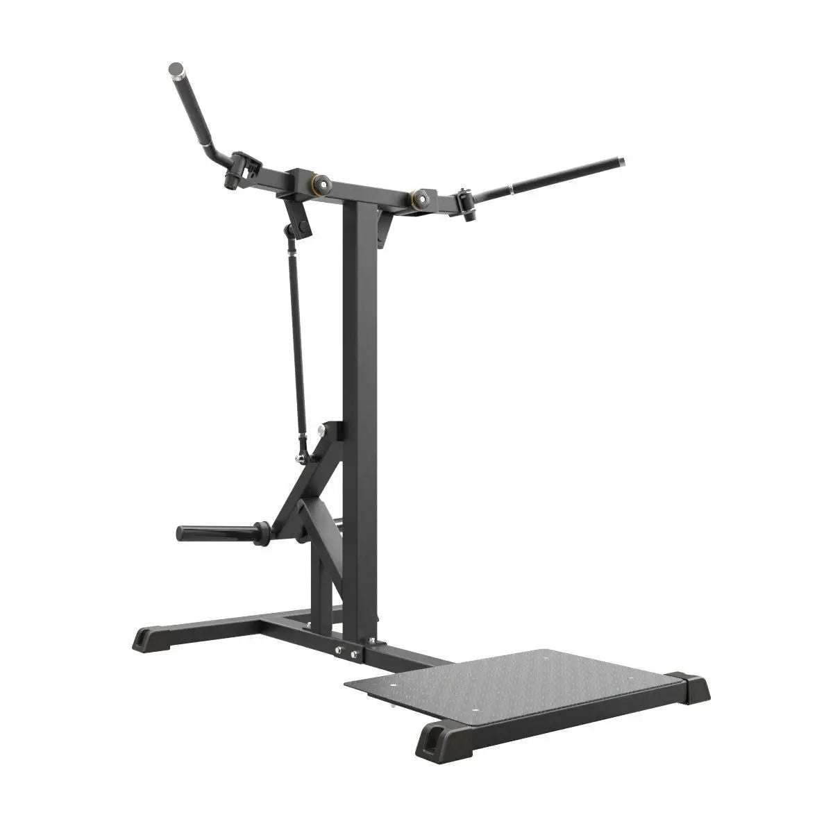 Gym Gear Pro Plate Loaded Standing Chest Fly machine with padded supports and weight plates for chest muscle workouts.