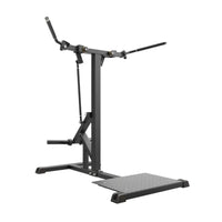Gym Gear Pro Plate Loaded Standing Chest Fly machine with padded supports and weight plates for chest muscle workouts.
