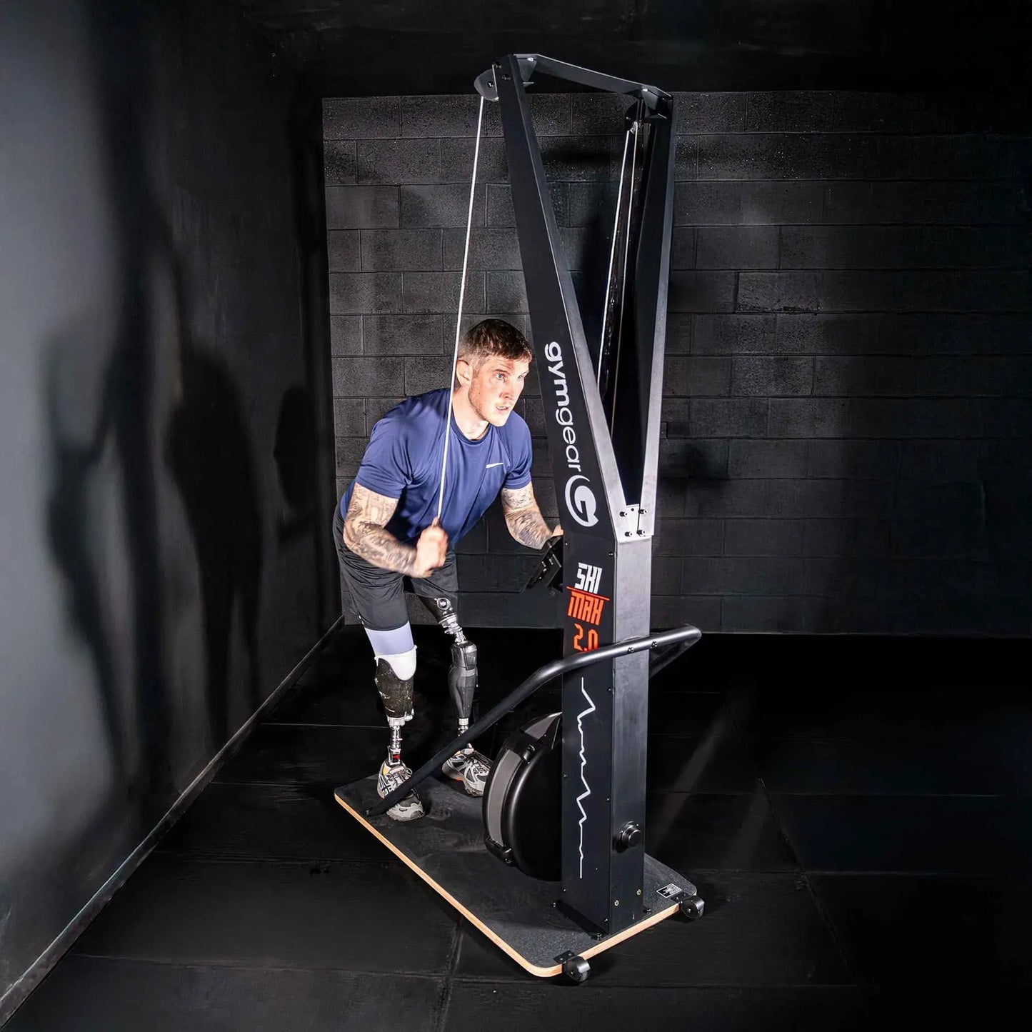 Gym Gear Ski Max 2.0 cardio machine, compact exercise equipment for indoor fitness, with a sleek design and adjustable features.