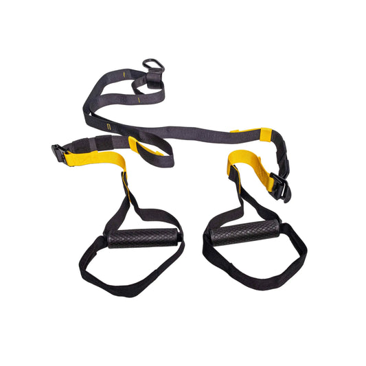 Gym Gear suspension trainer for strength workouts, featuring adjustable straps and handles for versatile fitness training.