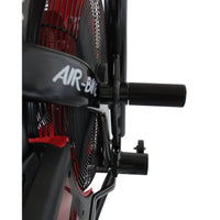 Gym Gear Tornado Airbike exercise bike with adjustable handles and digital display for effective indoor cardio workouts.