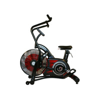 Gym Gear Tornado Airbike exercise bike with digital display and adjustable resistance for effective cardio workouts.