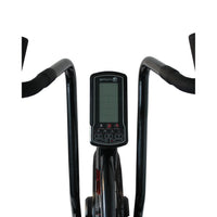 Gym Gear Tornado Airbike exercise bike with adjustable seat and handlebar, featuring a digital display for indoor cardio workouts.
