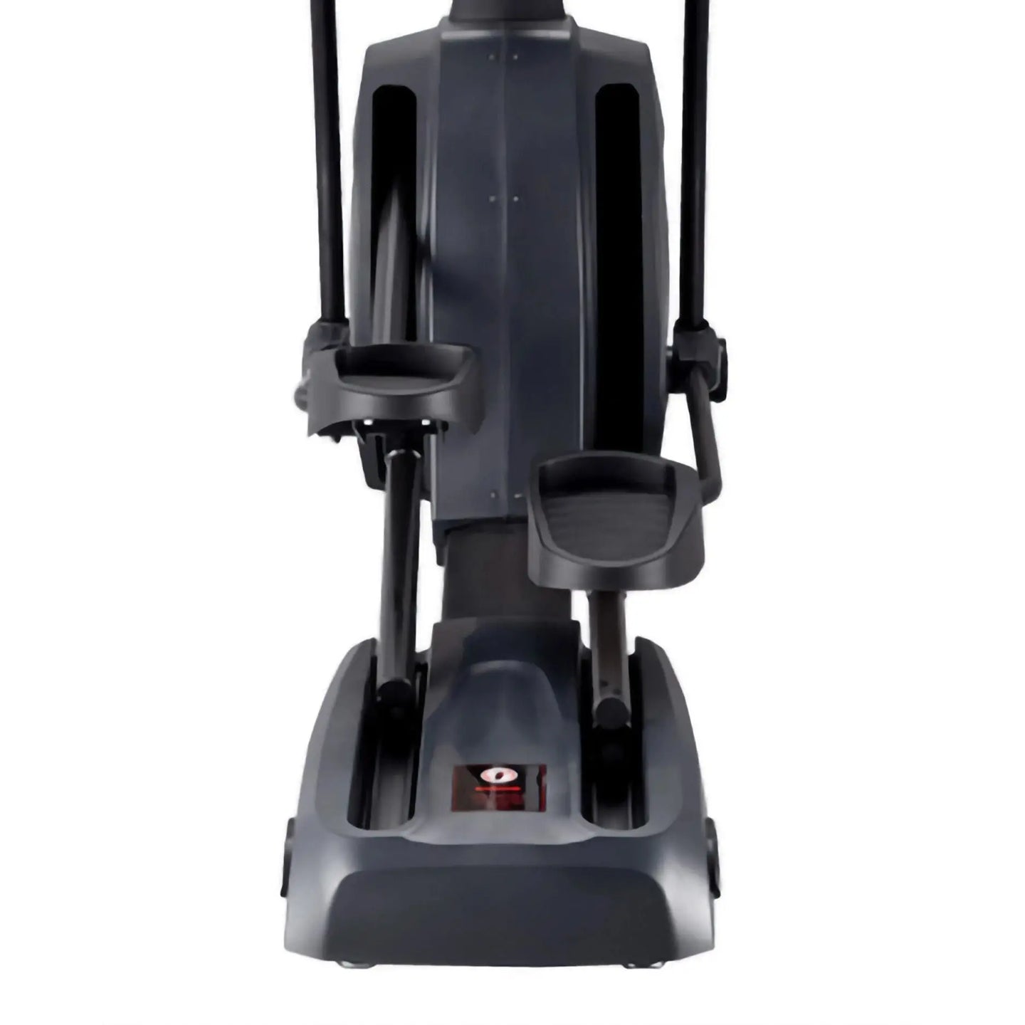 Gym Gear X97 Cross Trainer showing a sleek, black and silver elliptical machine with digital display and adjustable resistance.