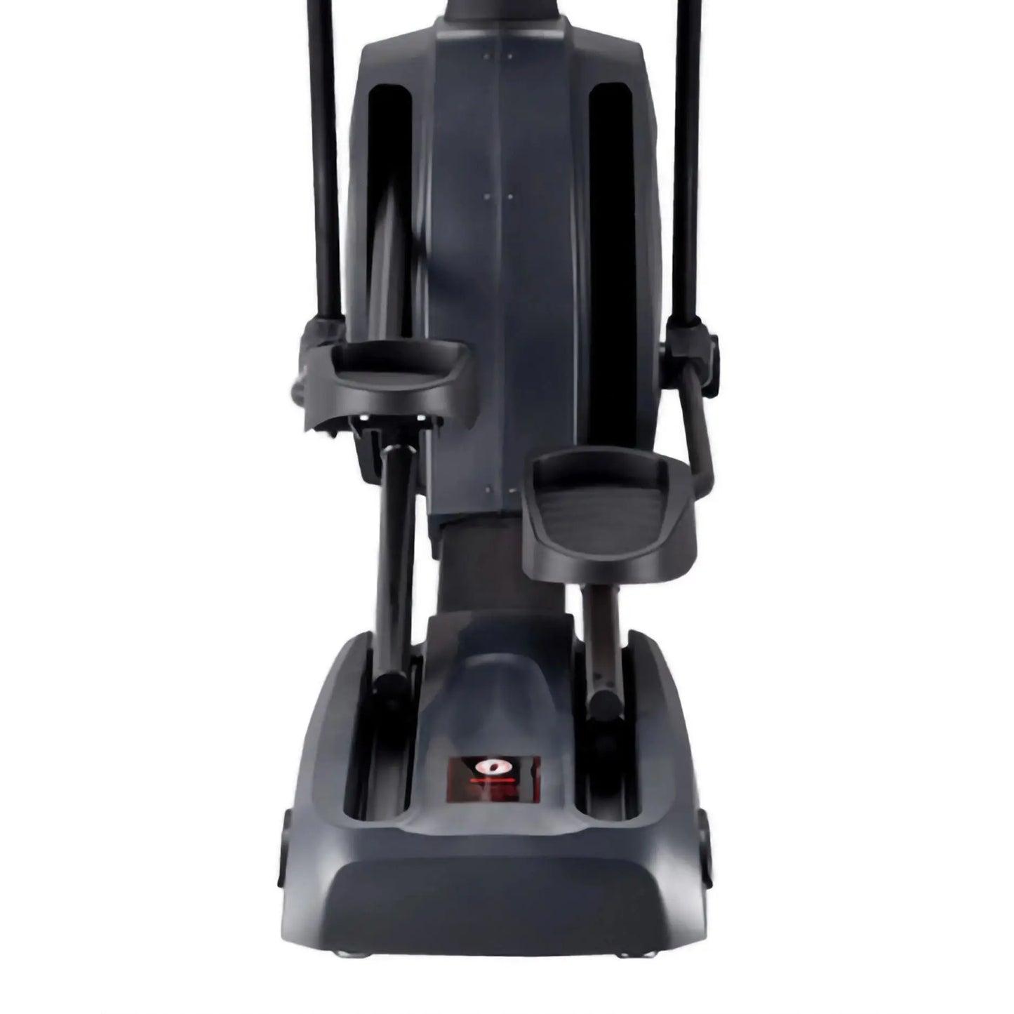 Gym Gear X97 Cross Trainer showing a sleek, black and silver elliptical machine with digital display and adjustable resistance.