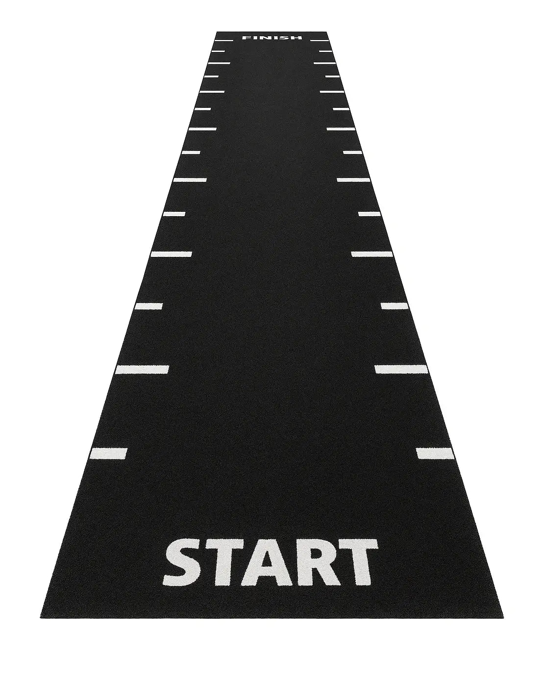 Gym Gear sprint track with start, finish, and 0.5 meter line markings on a smooth athletic surface.