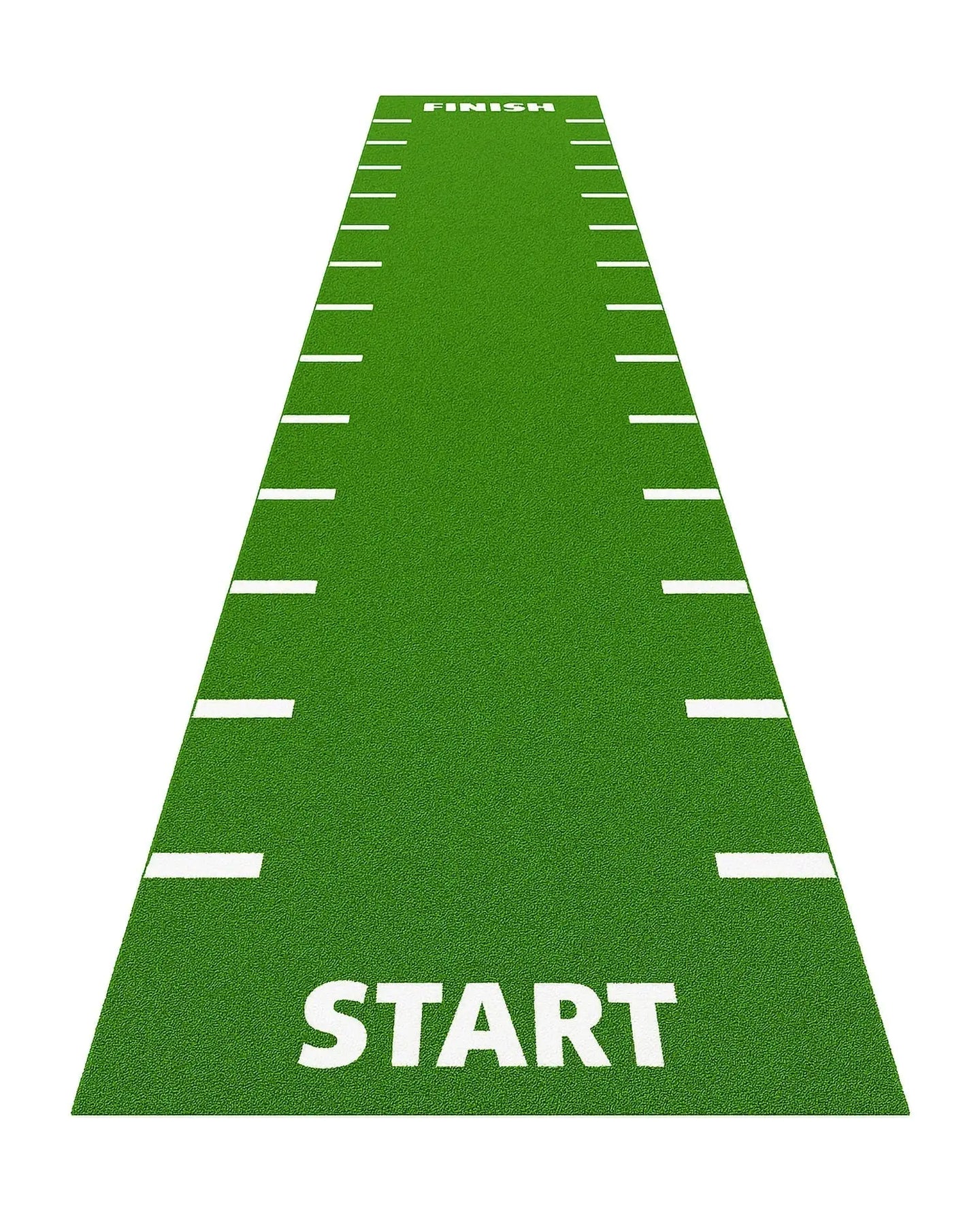 Green Gym Gear sprint track with start, finish, and 0.5-meter line markings for running and athletic training.