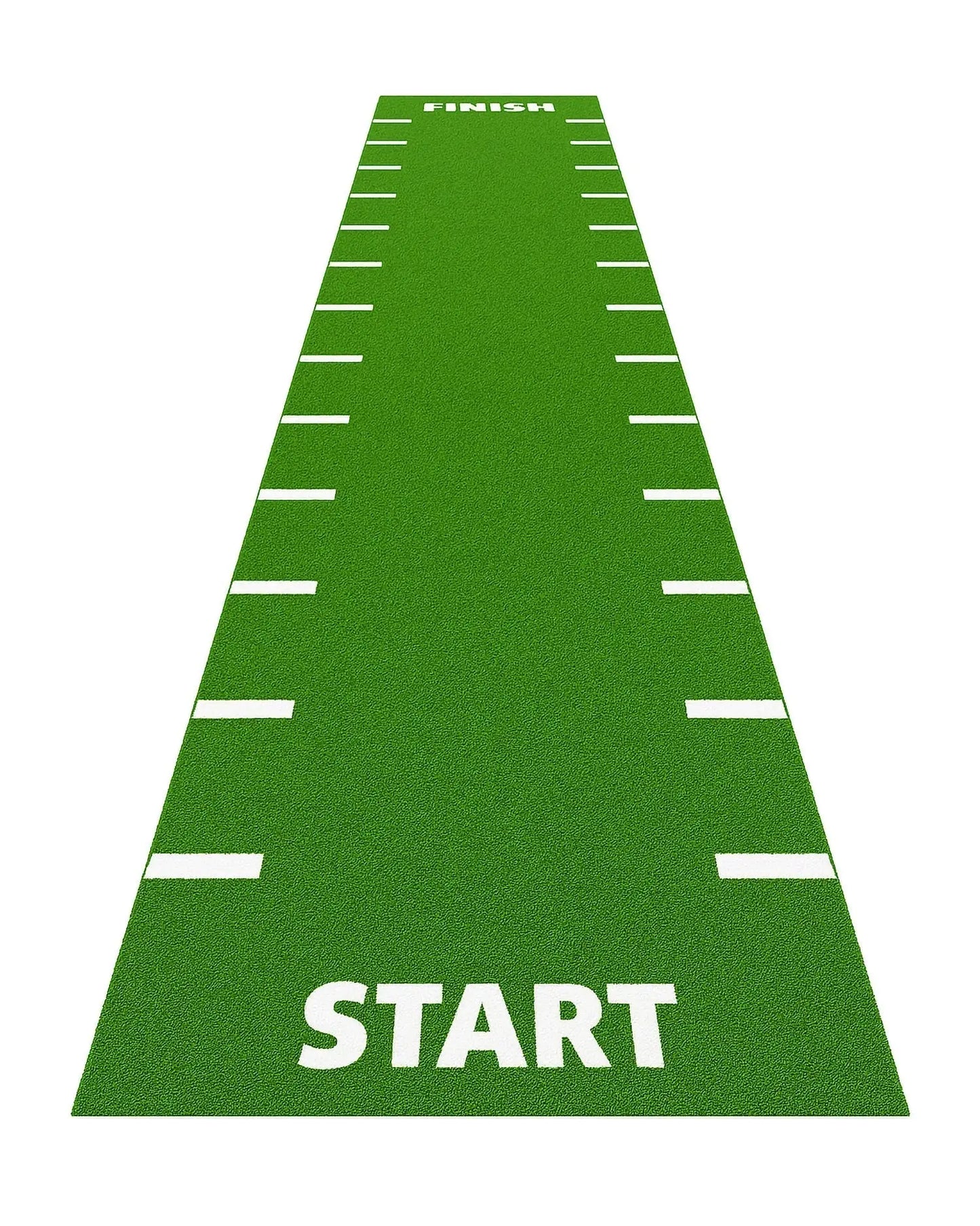 Green Gym Gear sprint track with start, finish, and 0.5-meter line markings for running and athletic training.