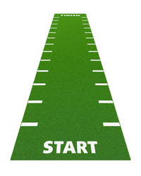 Green Gym Gear sprint track with start, finish, and 0.5-meter line markings for running and athletic training.