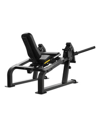 Plate-loaded Gym Gear Sterling Series Leg Extension bench with padded seat and adjustable settings for targeted quadriceps workout.